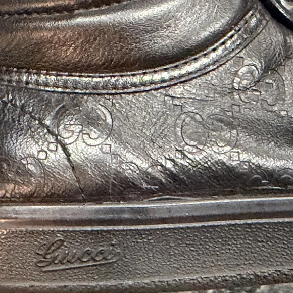 Gucci Black Guccissima Leather High Top Sneakers Size 9.5 - Picture 7 of 11